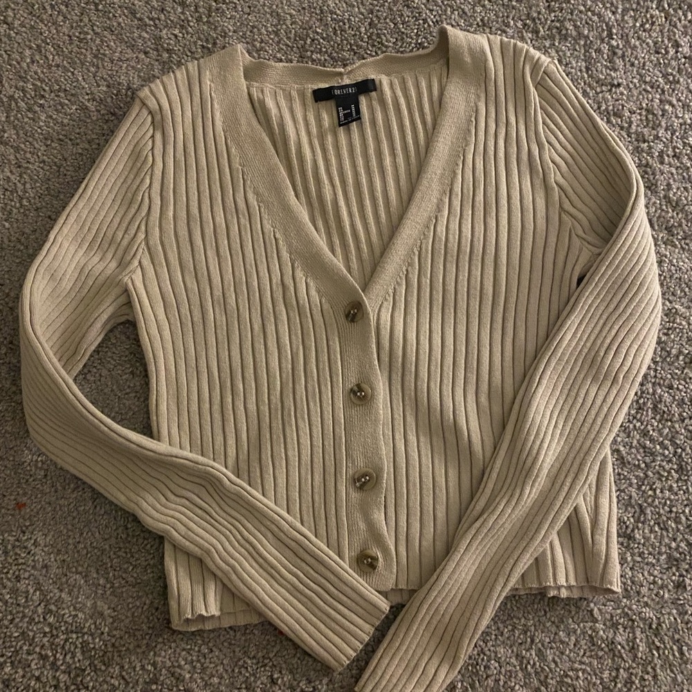 Forever 21 Beige Cardigan